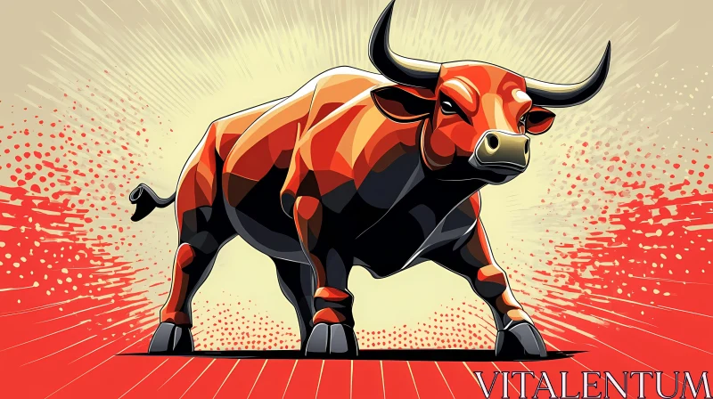 Geometric Bull Art Piece AI Image