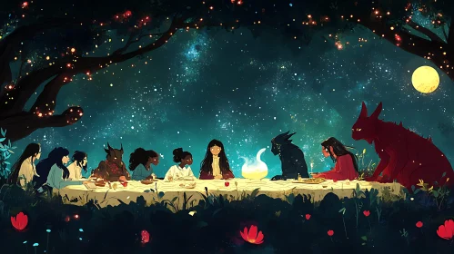 Starlit Dinner with Dragons and Humans