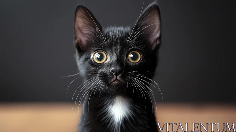 Playful Kitten with Amber Eyes AI Image