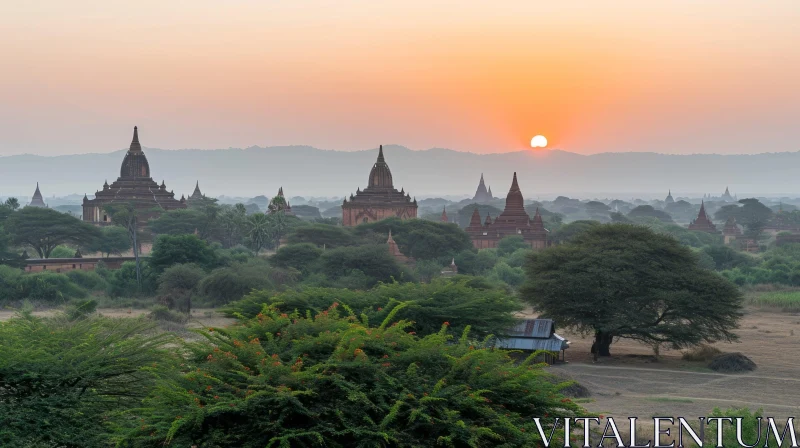 A Breathtaking Sunset: Capturing the Beauty of Burma AI Image