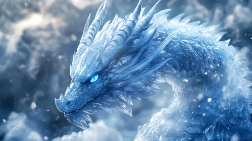 Frozen Dragon in Winter Landscape
