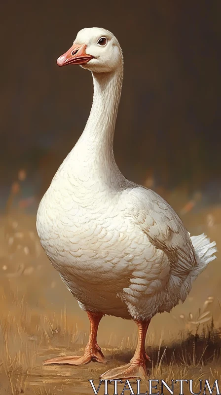 AI ART Portrait of a Majestic White Goose