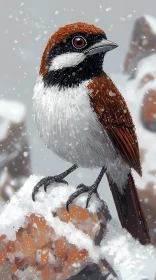 Winter Wilderness Bird Portrait