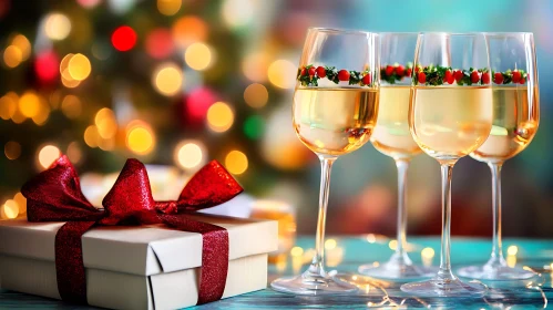 Festive Holiday Champagne Toast