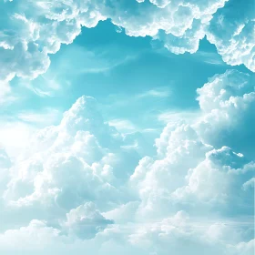 Heavenly Blue Sky with Clouds