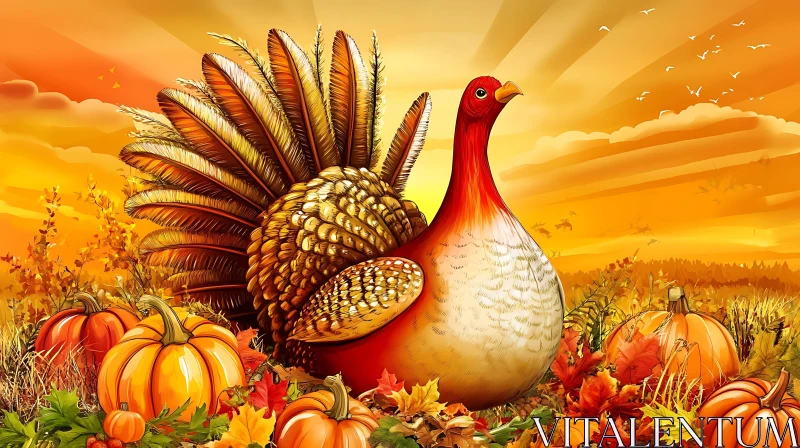 Autumn Harvest Turkey Celebration AI Image