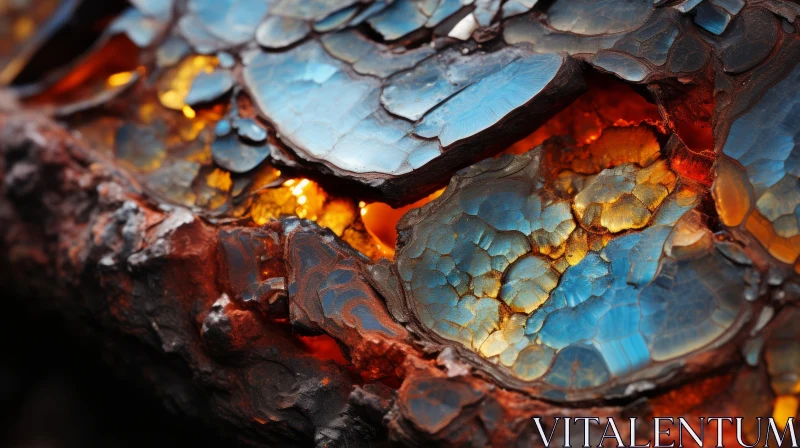 AI ART Glowing Rocks: A Close-Up Exploration of Color and Light
