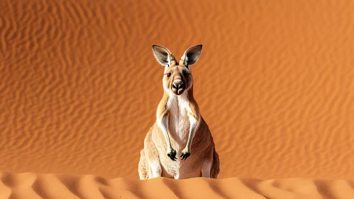 Kangaroo Amidst Desert Sands