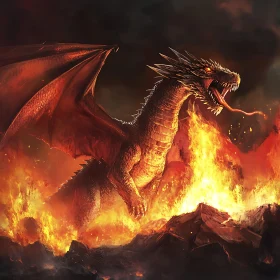 Fiery Dragon Illustration