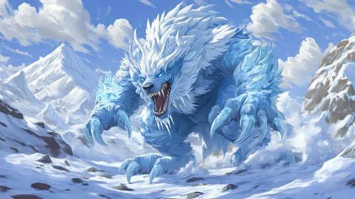 Frozen Beast Roaming the Mountains