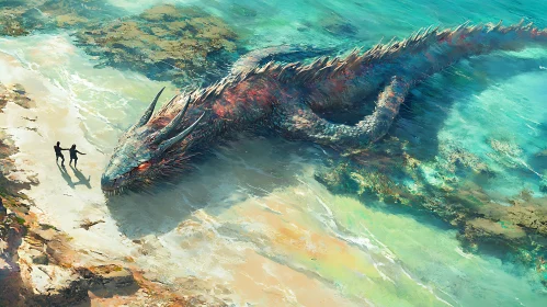 Coastal Dragon Encounter: Awe and Trepidation