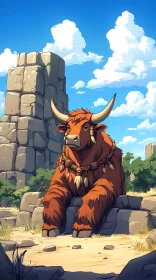 Serene Bull and Nature