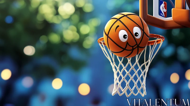 Basketball Cartoon Character Illustration AI Image