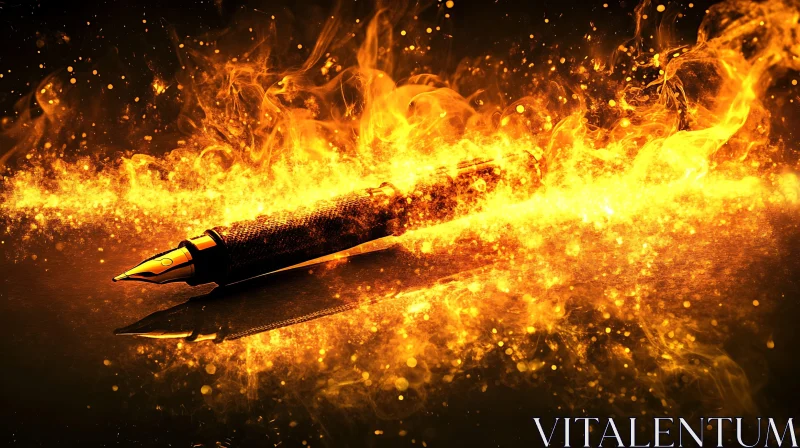 Burning Pen Surrounded by Fire AI Image