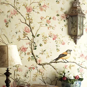 Classic Bird and Blossoms Wall Design