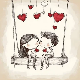 Whimsical Love on a Swing