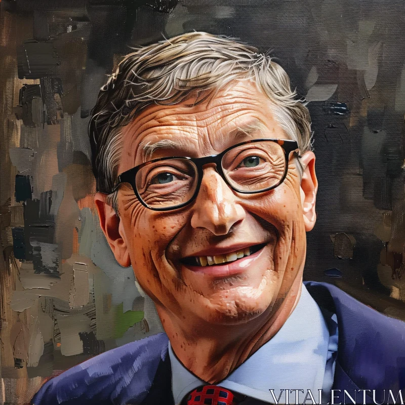 AI ART Bill Gates Smile Painting