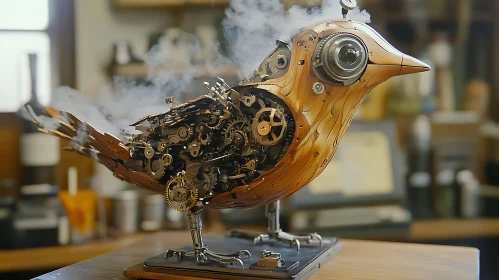 Wooden Gear Bird: Steampunk Creation