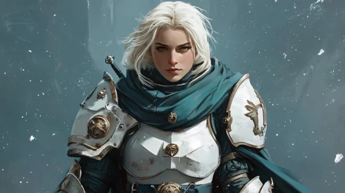 Female Knight Portrait with Teal Scarf