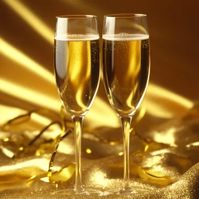 Golden Champagne Flutes: Celebrating Success