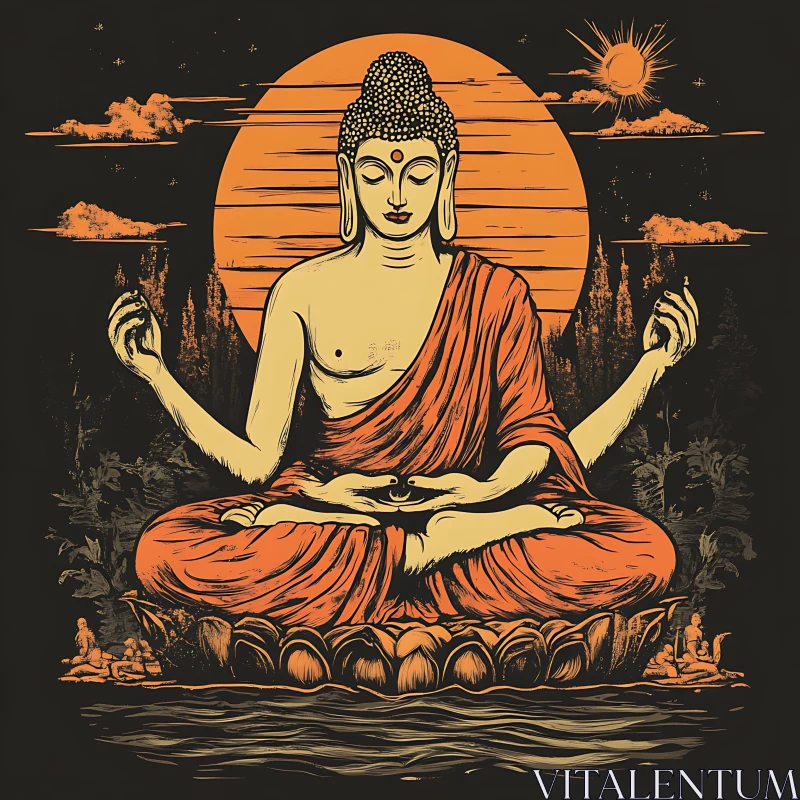 Buddha in Meditation Artwork AI Image