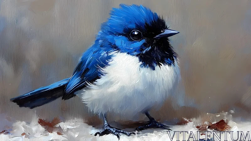 Blue and White Bird Art AI Image