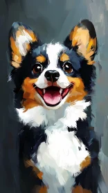 Happy Dog Art Illustration