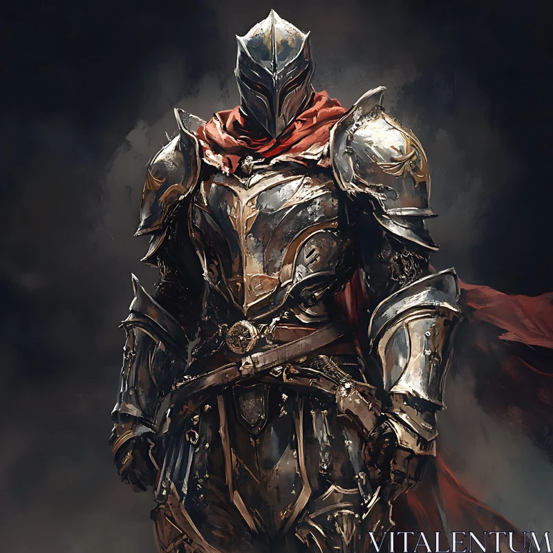 AI ART Medieval Knight in Full Armor