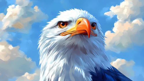 Regal Eagle Against Clouded Sky