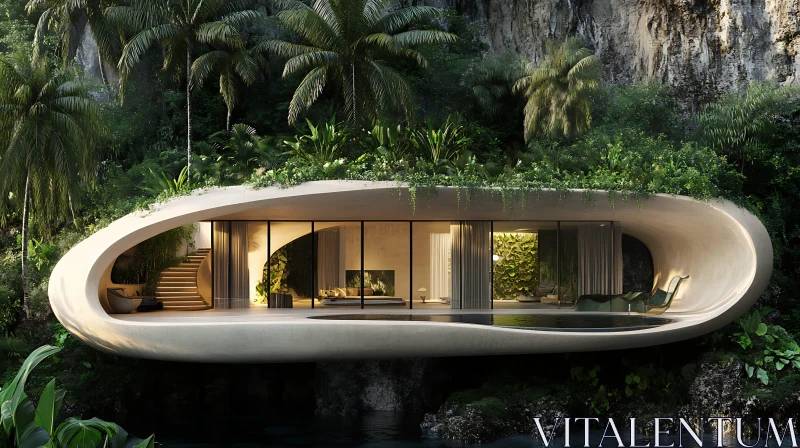 Contemporary Tropical Forest Residence AI Image