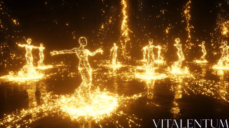 Illuminated Figures AI Image