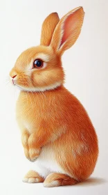 Charming Orange Rabbit Portrait