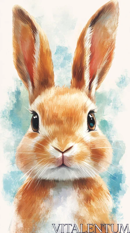 Charming Rabbit Illustration AI Image