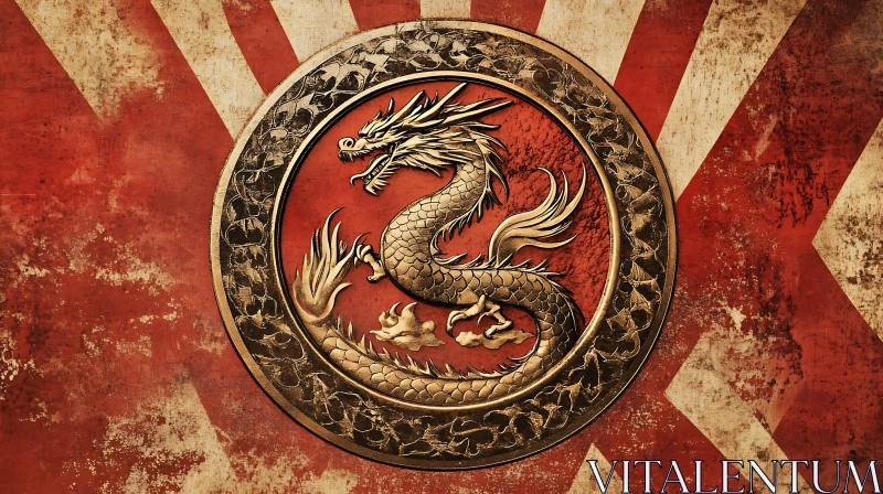 Oriental Dragon Symbol Illustration AI Image