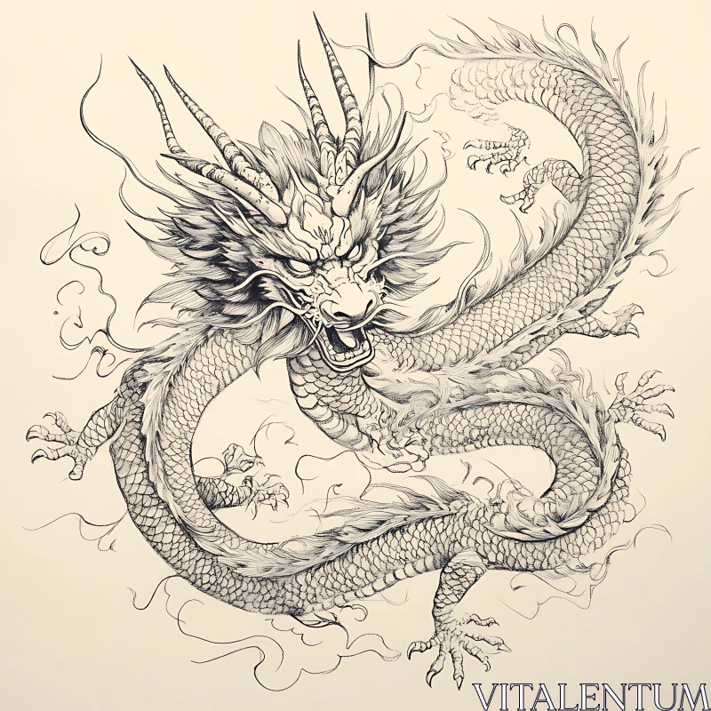 AI ART Intricate Dragon Illustration - Fantasy Art