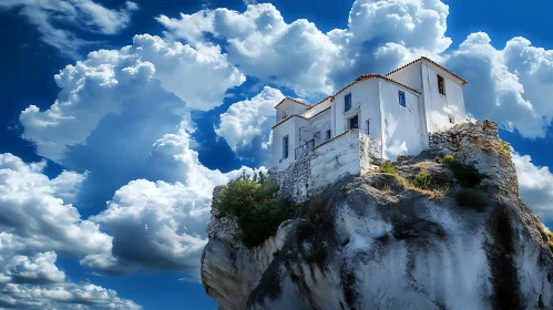 White House on a Rock with Clouds