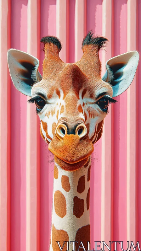 Giraffe Close-Up AI Image