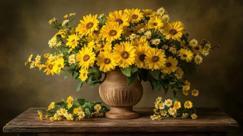 Yellow Flower Arrangement in Classic Vase