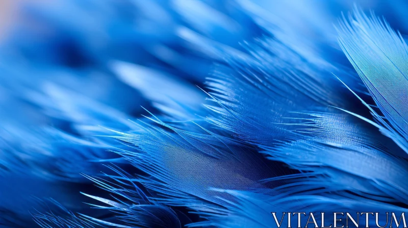 Blue Feathers Up Close - An Impressionistic Study AI Image