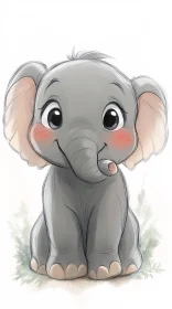 Whimsical Baby Elephant Art