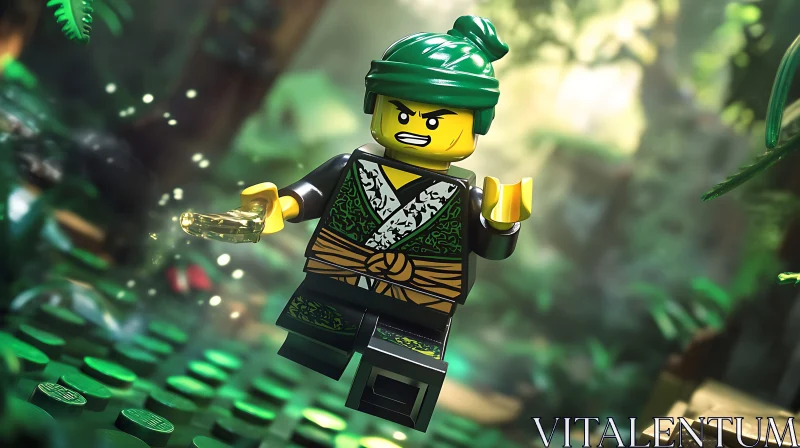 AI ART Green Ninja Lego Character