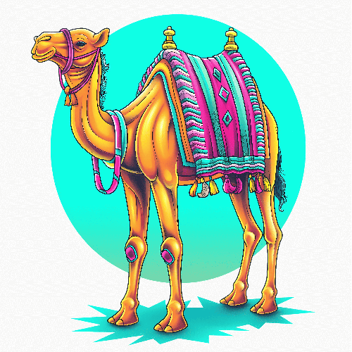 POD Design Charming Camel Vector Illustration on a Transparent Background