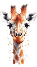 Watercolor Giraffe Portrait