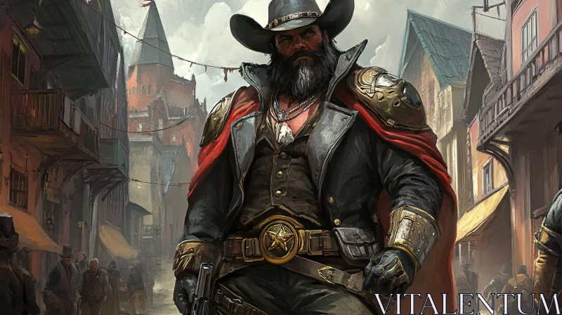 Western Cowboy Portrait AI Image