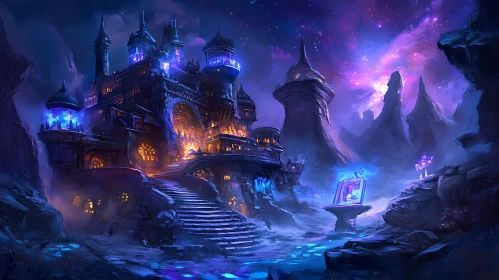 Fantasy Castle Night Landscape