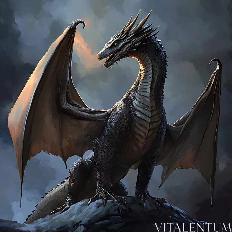 AI ART Fantasy Dragon Illustration