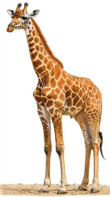 Elegant Giraffe on White Background