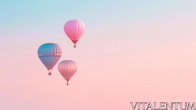 Dreamy Hot Air Balloons Floating in Pastel Skies AI Image