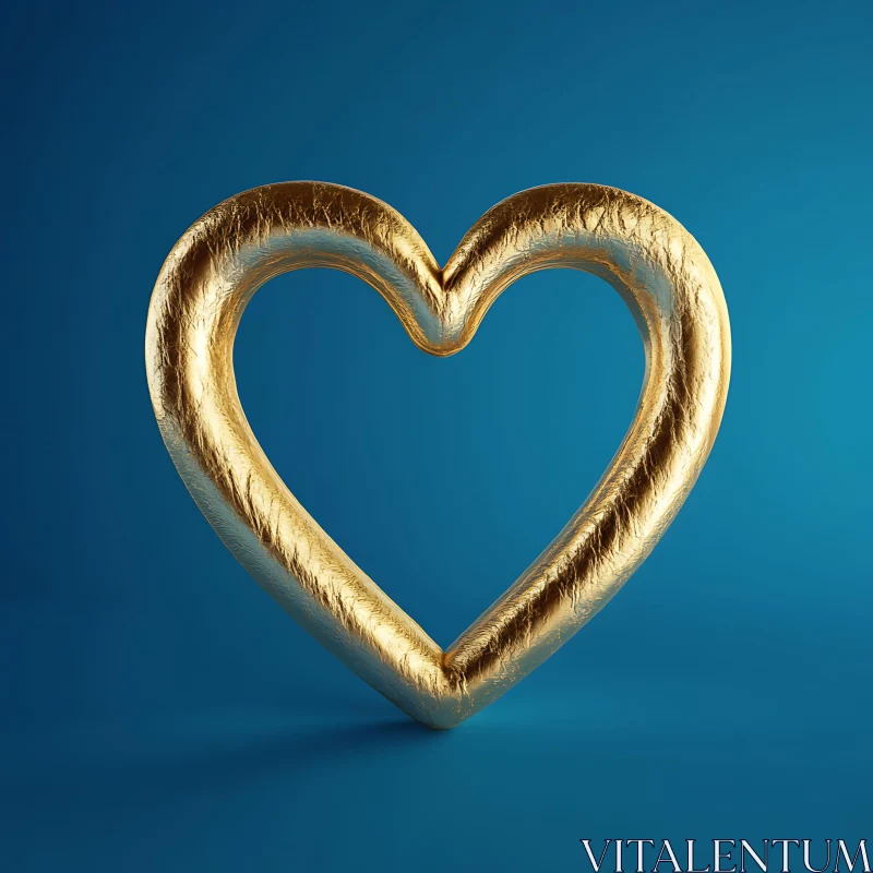 AI ART Metallic Heart Symbol