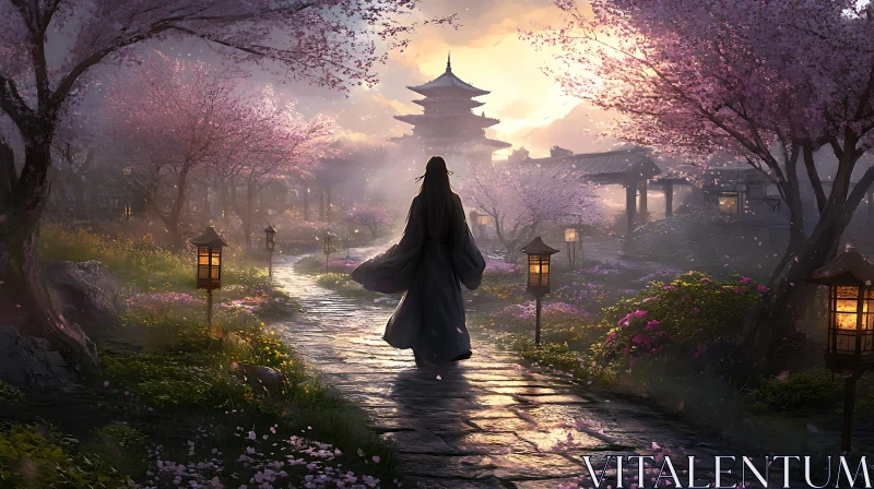 Blossom Path to Enlightenment AI Image